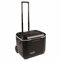 Black On Wheels With Telescoping Handle 50qt Cup Holders And