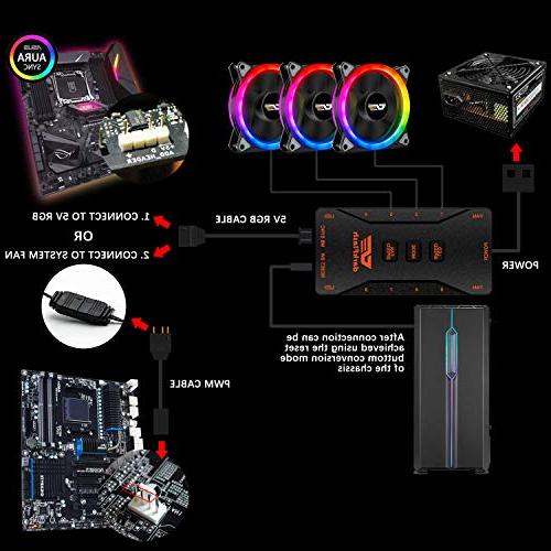 darkFlash Aigo Pro 3-Pack RGB Kit Compatible Aura Sync Speed with Controller and