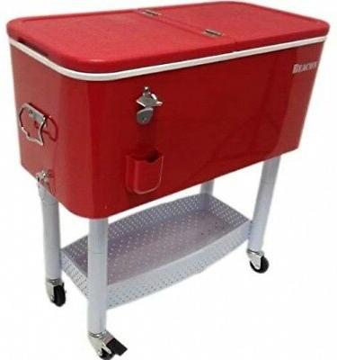 Red Portable Bar Carts On Wheels Kitchen Cart